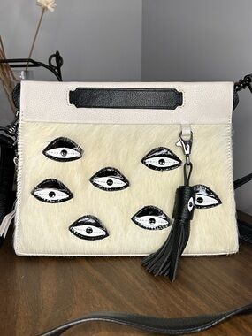 Min & Mon Vali All Over Eyes Cowhide Leather Crossbody Bag
